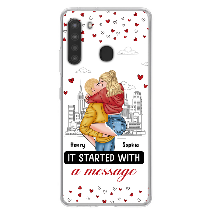 Custom Personalized Couple Phone Case For iPhone/ Samsung - Gift Idea For Couple - It Started With A Message