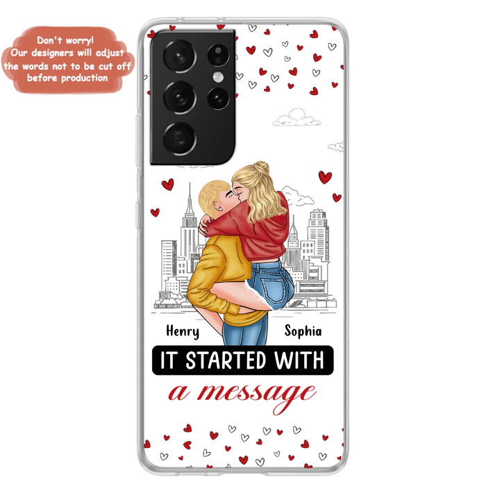 Custom Personalized Couple Phone Case For iPhone/ Samsung - Gift Idea For Couple - It Started With A Message