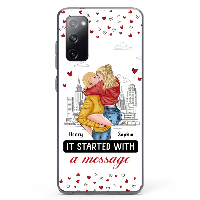 Custom Personalized Couple Phone Case For iPhone/ Samsung - Gift Idea For Couple - It Started With A Message