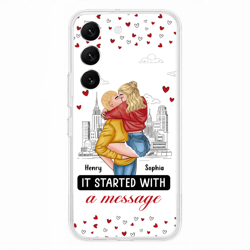 Custom Personalized Couple Phone Case For iPhone/ Samsung - Gift Idea For Couple - It Started With A Message