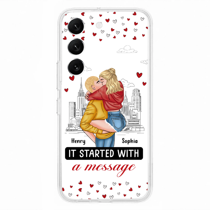 Custom Personalized Couple Phone Case For iPhone/ Samsung - Gift Idea For Couple - It Started With A Message