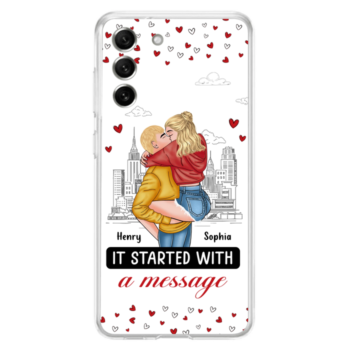Custom Personalized Couple Phone Case For iPhone/ Samsung - Gift Idea For Couple - It Started With A Message