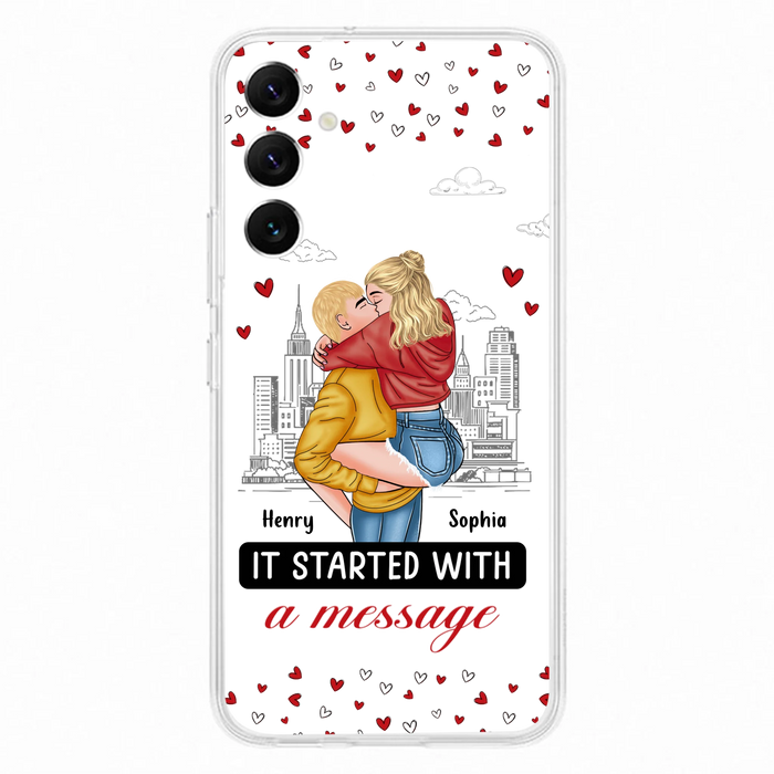 Custom Personalized Couple Phone Case For iPhone/ Samsung - Gift Idea For Couple - It Started With A Message