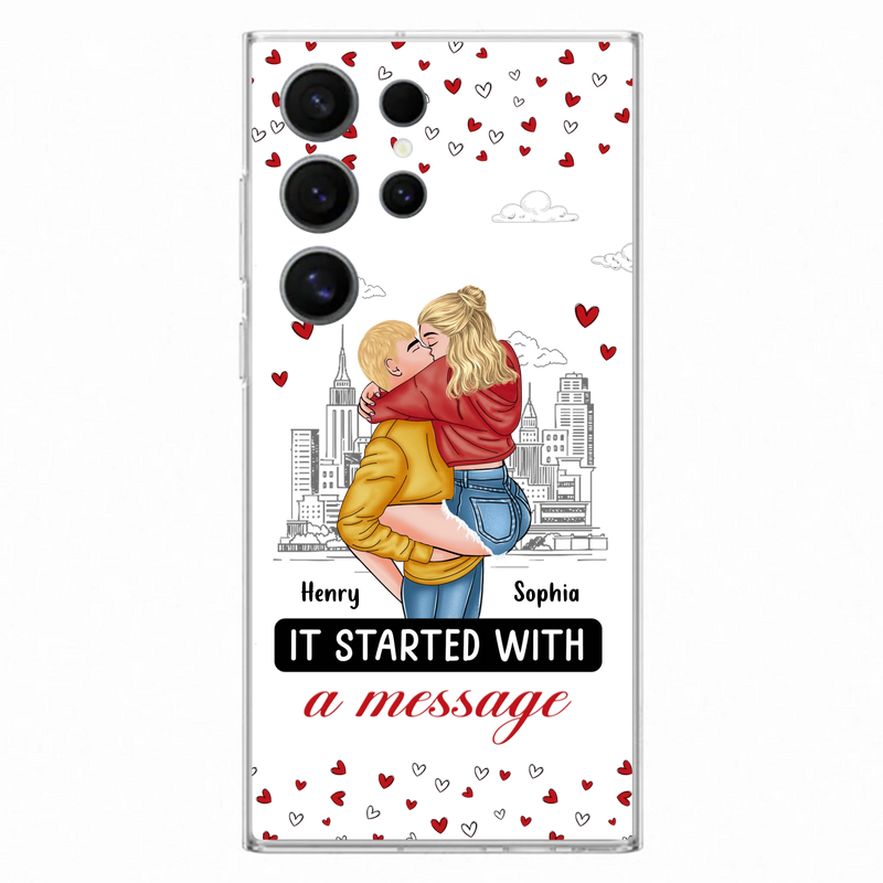 Custom Personalized Couple Phone Case For iPhone/ Samsung - Gift Idea For Couple - It Started With A Message