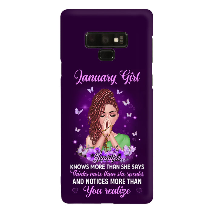 Custom Personalized Birthday Girl iPhone/ Samsung Phone Case - Gift Idea For Girl/ Friend/ Daughter - Knows More Than She Says