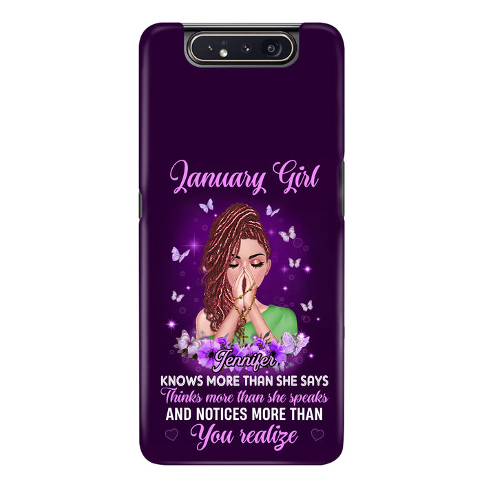 Custom Personalized Birthday Girl iPhone/ Samsung Phone Case - Gift Idea For Girl/ Friend/ Daughter - Knows More Than She Says