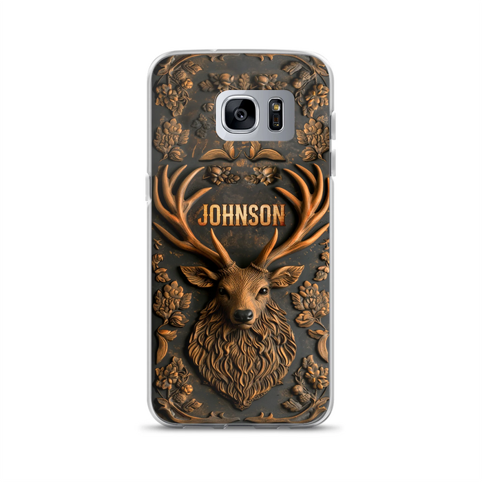 Personalized Deer Hunting 3D Printed Effect Phone Case - Gift Idea For Hunting Lover - Case For iPhone/Samsung