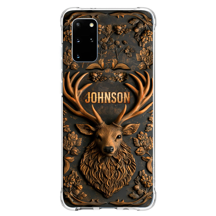 Personalized Deer Hunting 3D Printed Effect Phone Case - Gift Idea For Hunting Lover - Case For iPhone/Samsung
