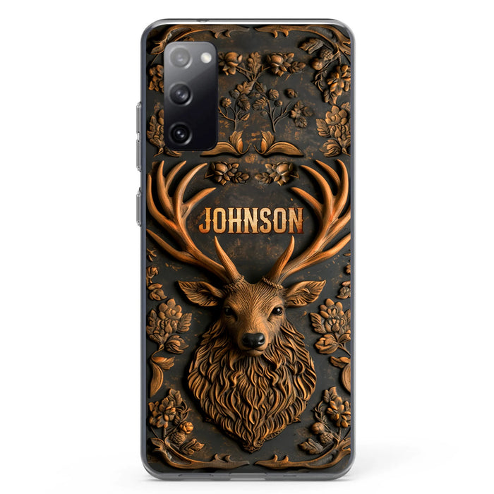 Personalized Deer Hunting 3D Printed Effect Phone Case - Gift Idea For Hunting Lover - Case For iPhone/Samsung