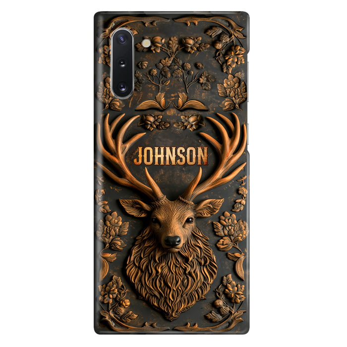 Personalized Deer Hunting 3D Printed Effect Phone Case - Gift Idea For Hunting Lover - Case For iPhone/Samsung
