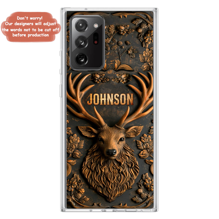 Personalized Deer Hunting 3D Printed Effect Phone Case - Gift Idea For Hunting Lover - Case For iPhone/Samsung