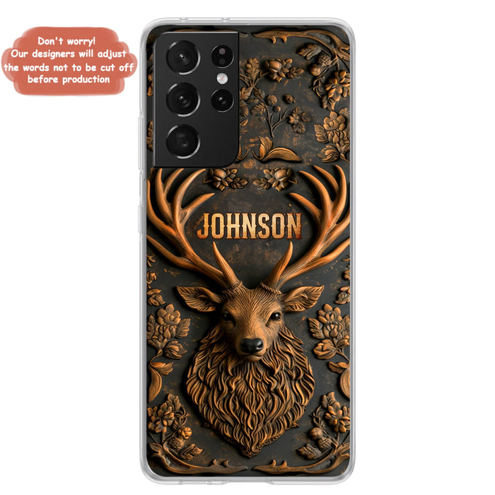 Personalized Deer Hunting 3D Printed Effect Phone Case - Gift Idea For Hunting Lover - Case For iPhone/Samsung