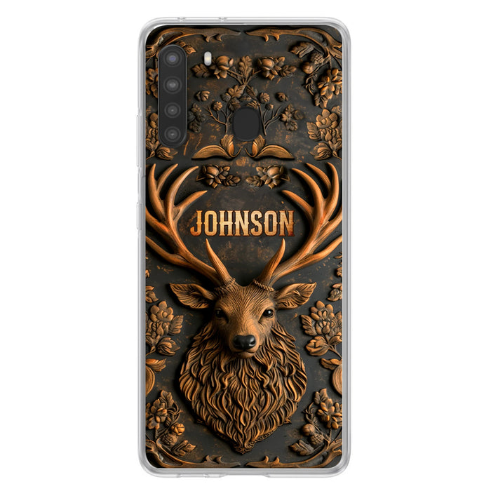 Personalized Deer Hunting 3D Printed Effect Phone Case - Gift Idea For Hunting Lover - Case For iPhone/Samsung