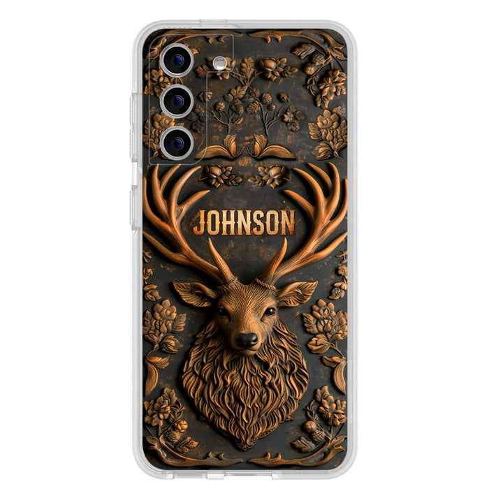 Personalized Deer Hunting 3D Printed Effect Phone Case - Gift Idea For Hunting Lover - Case For iPhone/Samsung