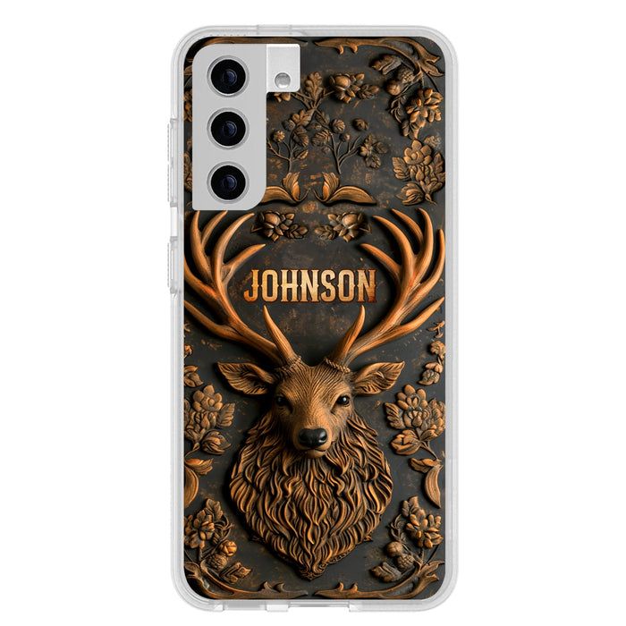 Personalized Deer Hunting 3D Printed Effect Phone Case - Gift Idea For Hunting Lover - Case For iPhone/Samsung