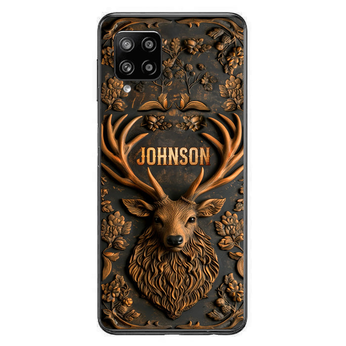 Personalized Deer Hunting 3D Printed Effect Phone Case - Gift Idea For Hunting Lover - Case For iPhone/Samsung