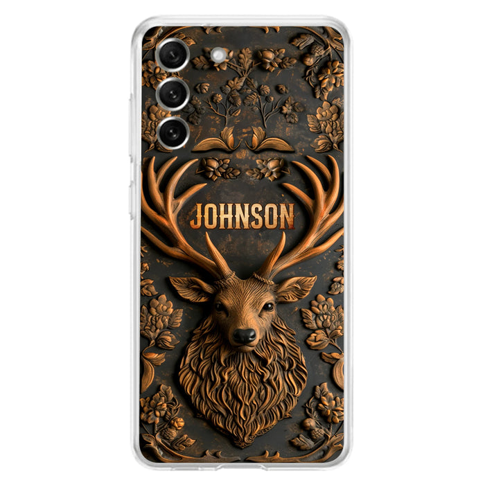 Personalized Deer Hunting 3D Printed Effect Phone Case - Gift Idea For Hunting Lover - Case For iPhone/Samsung