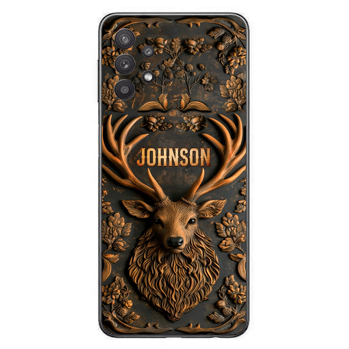 Personalized Deer Hunting 3D Printed Effect Phone Case - Gift Idea For Hunting Lover - Case For iPhone/Samsung