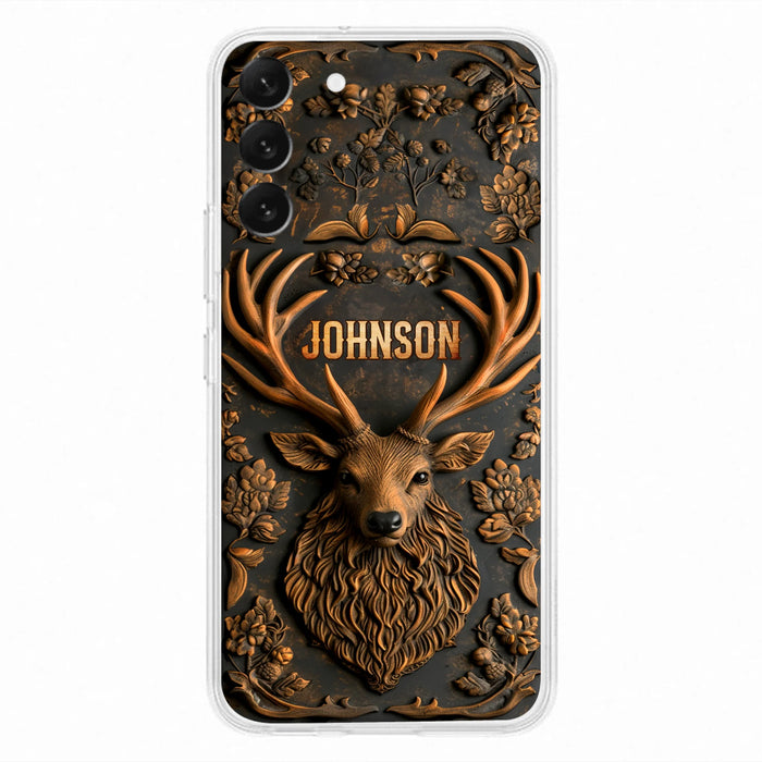 Personalized Deer Hunting 3D Printed Effect Phone Case - Gift Idea For Hunting Lover - Case For iPhone/Samsung