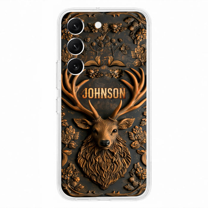 Personalized Deer Hunting 3D Printed Effect Phone Case - Gift Idea For Hunting Lover - Case For iPhone/Samsung