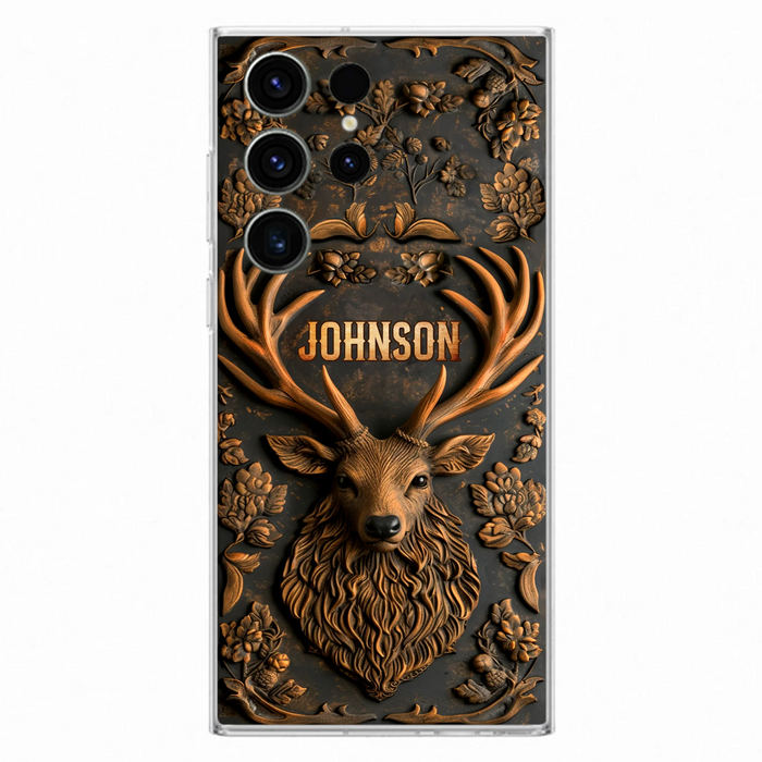 Personalized Deer Hunting 3D Printed Effect Phone Case - Gift Idea For Hunting Lover - Case For iPhone/Samsung