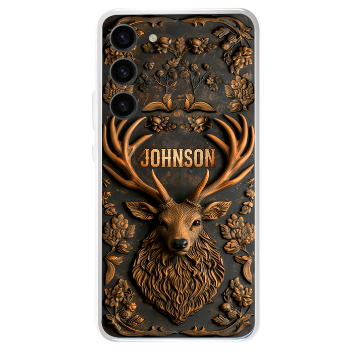 Personalized Deer Hunting 3D Printed Effect Phone Case - Gift Idea For Hunting Lover - Case For iPhone/Samsung