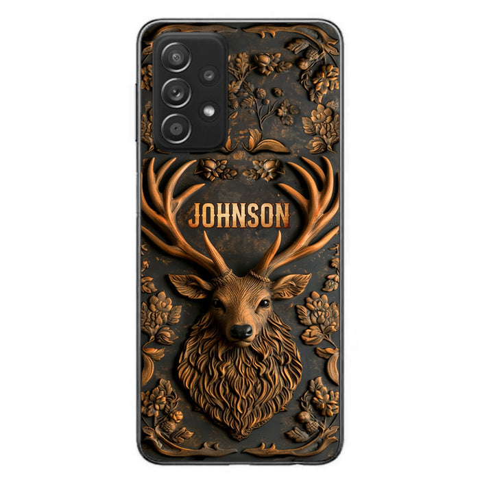 Personalized Deer Hunting 3D Printed Effect Phone Case - Gift Idea For Hunting Lover - Case For iPhone/Samsung