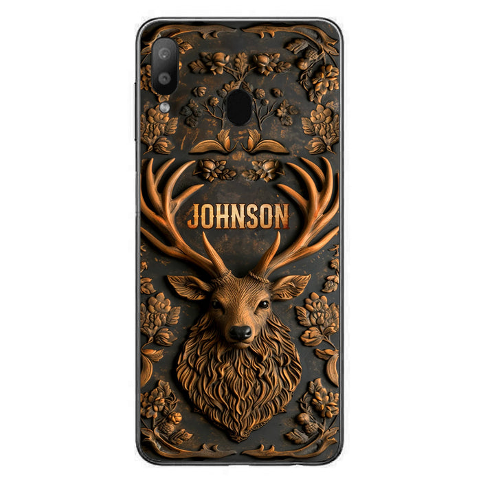 Personalized Deer Hunting 3D Printed Effect Phone Case - Gift Idea For Hunting Lover - Case For iPhone/Samsung