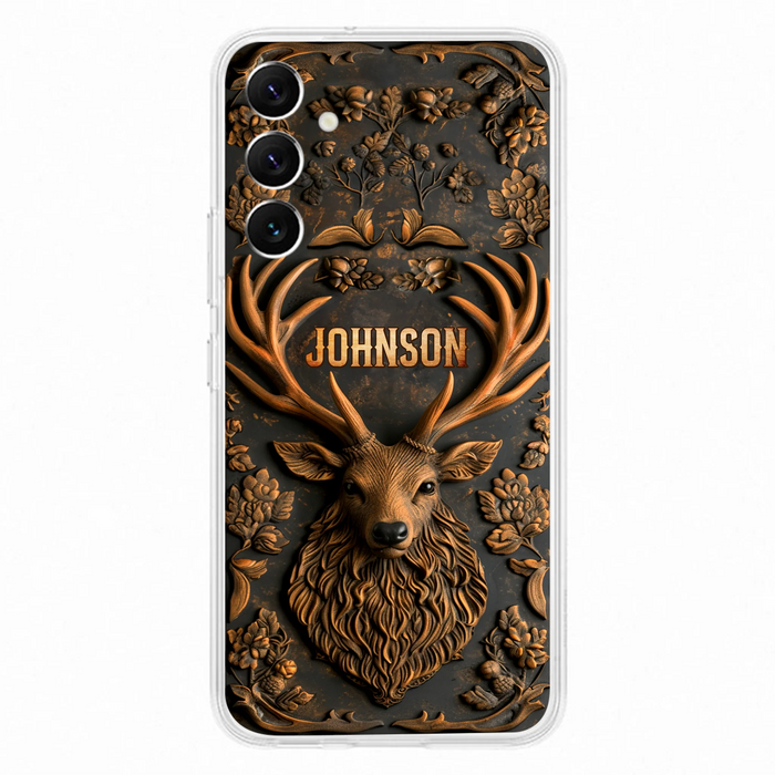 Personalized Deer Hunting 3D Printed Effect Phone Case - Gift Idea For Hunting Lover - Case For iPhone/Samsung
