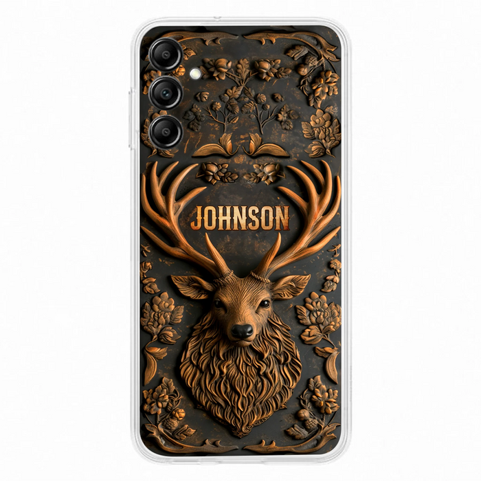 Personalized Deer Hunting 3D Printed Effect Phone Case - Gift Idea For Hunting Lover - Case For iPhone/Samsung