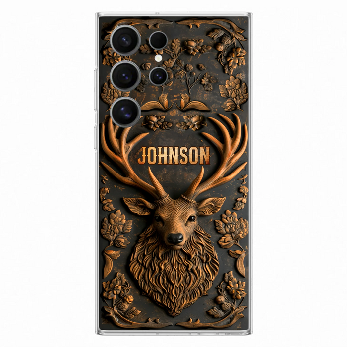 Personalized Deer Hunting 3D Printed Effect Phone Case - Gift Idea For Hunting Lover - Case For iPhone/Samsung