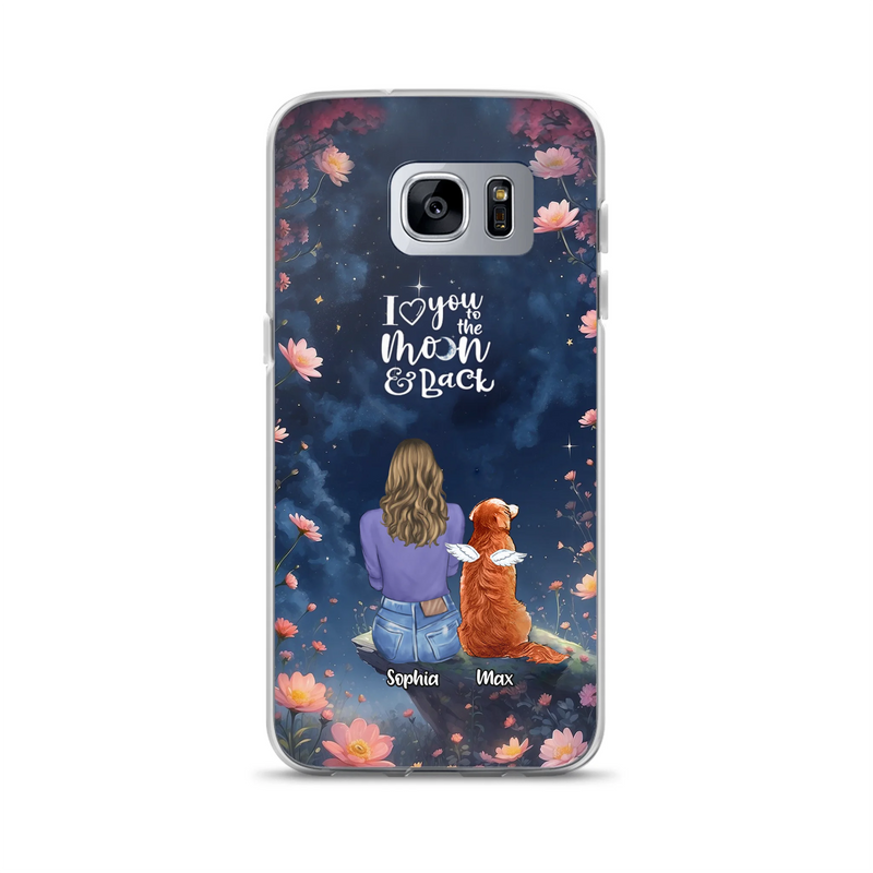 Custom Personalized Pet Phone Case - Gift Idea For Dog/ Cat/ Rabbit Owner - Case For iPhone/ Samsung - I Love You To The Moon & Back