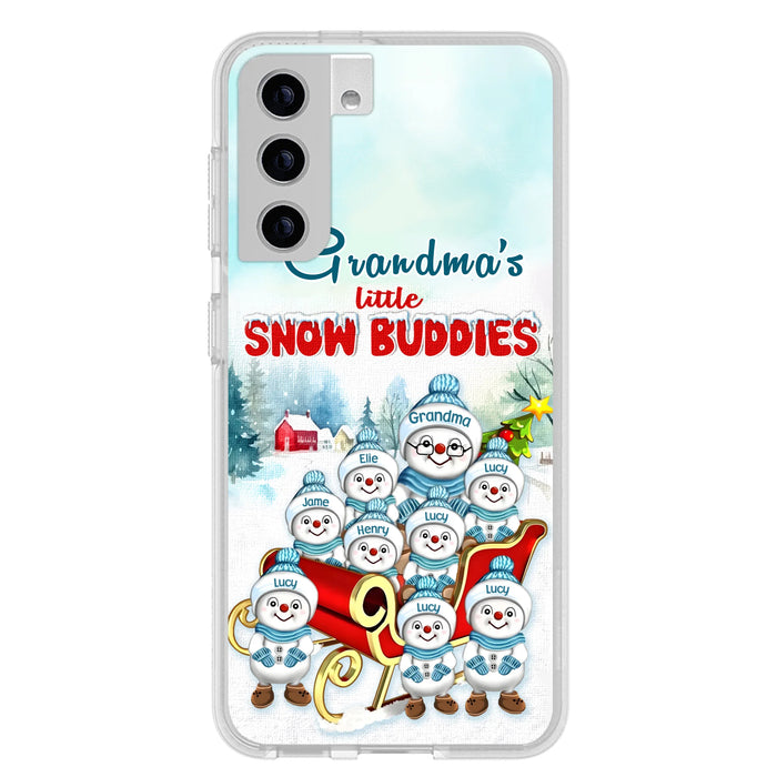 Custom Personalized Grandma Phone Case - Christmas Gift Idea For Grandma - Upto 8 Grandkids - Case For iPhone/ Samsung - Grandma's Little Snow Buddies