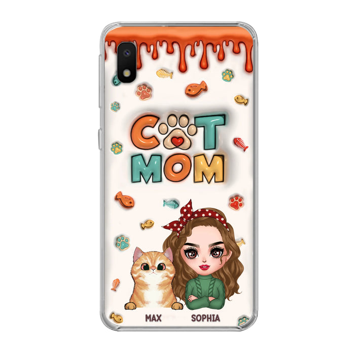Custom Personalized Cat Mom iPhone/ Samsung Phone Case - Christmas Gift Idea For Cat Lover - Upto 4 Cats