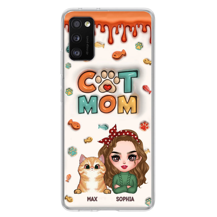 Custom Personalized Cat Mom iPhone/ Samsung Phone Case - Christmas Gift Idea For Cat Lover - Upto 4 Cats