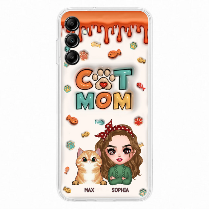 Custom Personalized Cat Mom iPhone/ Samsung Phone Case - Christmas Gift Idea For Cat Lover - Upto 4 Cats