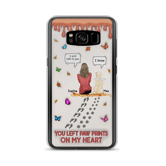 Personalized Memorial Dog Phone Case - Memorial Gift Idea For Dog/Cat Lover - Case For iPhone/Samsung - You Left Paw Prints On My Heart