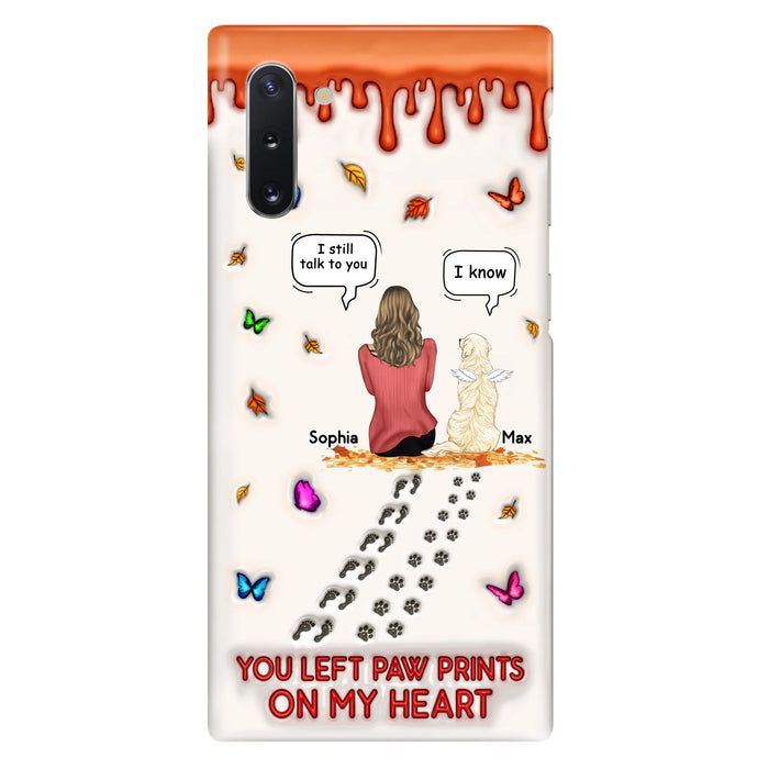 Personalized Memorial Dog Phone Case - Memorial Gift Idea For Dog/Cat Lover - Case For iPhone/Samsung - You Left Paw Prints On My Heart