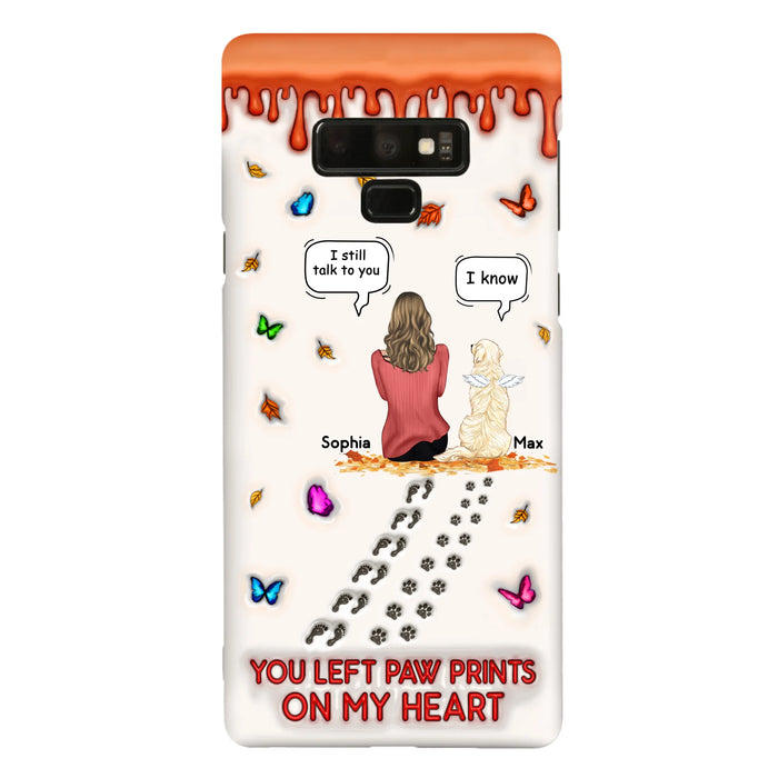 Personalized Memorial Dog Phone Case - Memorial Gift Idea For Dog/Cat Lover - Case For iPhone/Samsung - You Left Paw Prints On My Heart