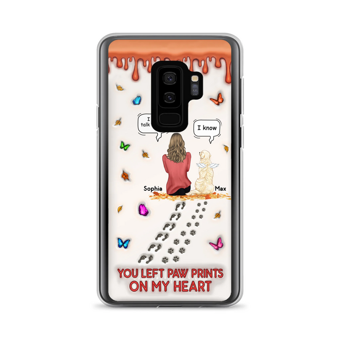 Personalized Memorial Dog Phone Case - Memorial Gift Idea For Dog/Cat Lover - Case For iPhone/Samsung - You Left Paw Prints On My Heart
