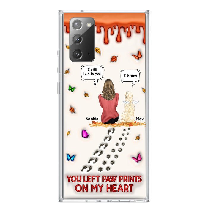 Personalized Memorial Dog Phone Case - Memorial Gift Idea For Dog/Cat Lover - Case For iPhone/Samsung - You Left Paw Prints On My Heart