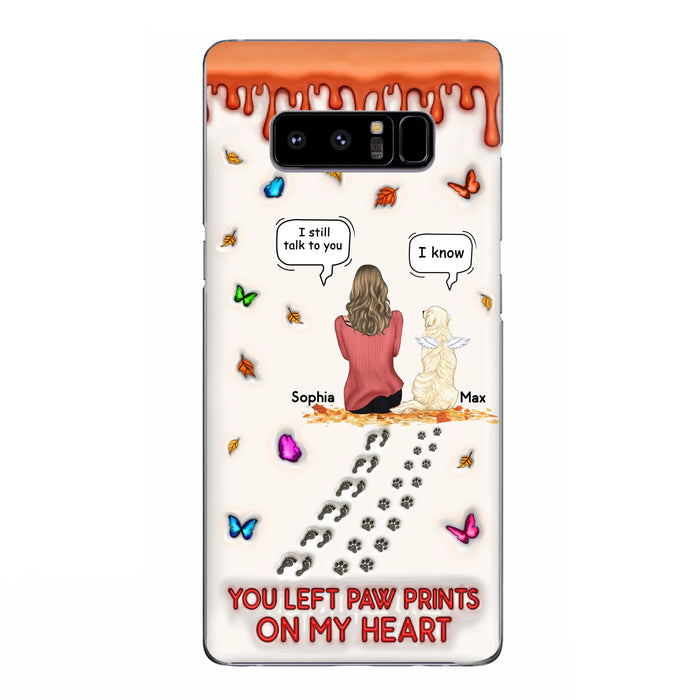 Personalized Memorial Dog Phone Case - Memorial Gift Idea For Dog/Cat Lover - Case For iPhone/Samsung - You Left Paw Prints On My Heart