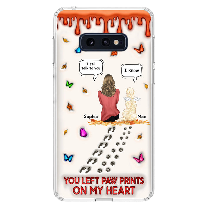 Personalized Memorial Dog Phone Case - Memorial Gift Idea For Dog/Cat Lover - Case For iPhone/Samsung - You Left Paw Prints On My Heart