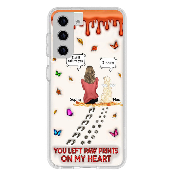 Personalized Memorial Dog Phone Case - Memorial Gift Idea For Dog/Cat Lover - Case For iPhone/Samsung - You Left Paw Prints On My Heart