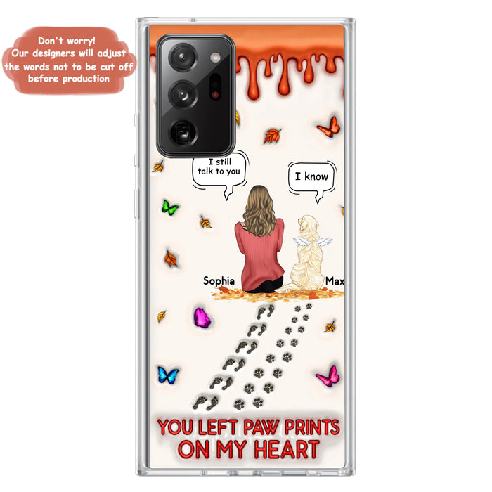 Personalized Memorial Dog Phone Case - Memorial Gift Idea For Dog/Cat Lover - Case For iPhone/Samsung - You Left Paw Prints On My Heart