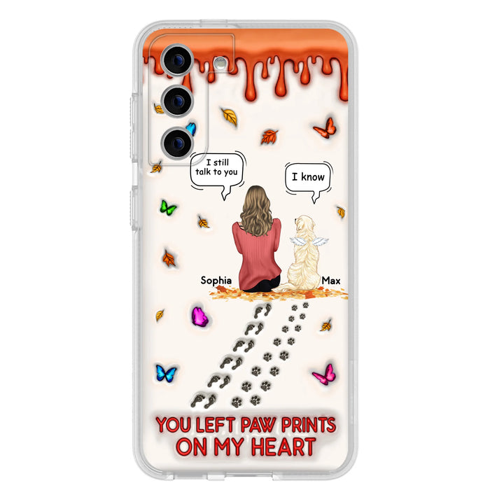 Personalized Memorial Dog Phone Case - Memorial Gift Idea For Dog/Cat Lover - Case For iPhone/Samsung - You Left Paw Prints On My Heart