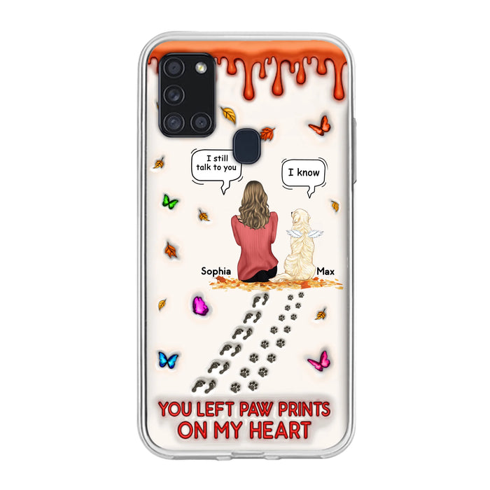 Personalized Memorial Dog Phone Case - Memorial Gift Idea For Dog/Cat Lover - Case For iPhone/Samsung - You Left Paw Prints On My Heart
