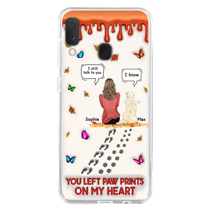 Personalized Memorial Dog Phone Case - Memorial Gift Idea For Dog/Cat Lover - Case For iPhone/Samsung - You Left Paw Prints On My Heart