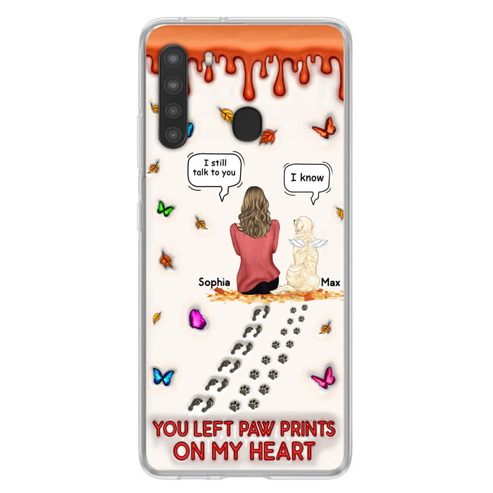 Personalized Memorial Dog Phone Case - Memorial Gift Idea For Dog/Cat Lover - Case For iPhone/Samsung - You Left Paw Prints On My Heart