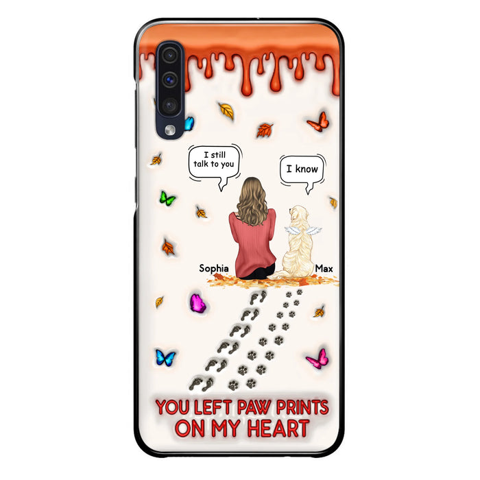 Personalized Memorial Dog Phone Case - Memorial Gift Idea For Dog/Cat Lover - Case For iPhone/Samsung - You Left Paw Prints On My Heart